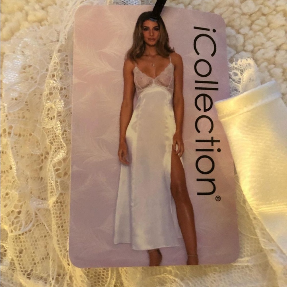 Long White Slip with Slit